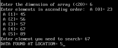 binary search algorithm asc 1